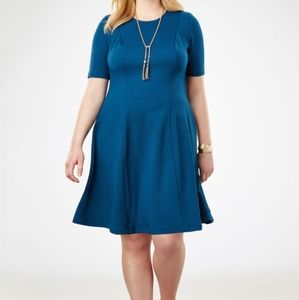 NWOT Ponté Knit Elbow Dress W/Scoop Neckline